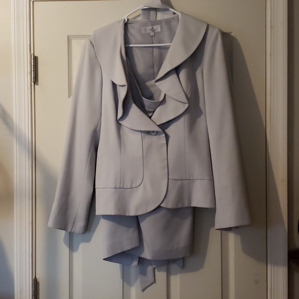 2 piece light bluish gray suit
